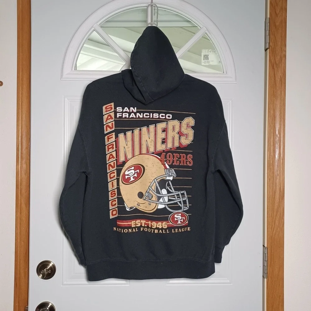 NFL Team Apparel San Francisco 49ers NFL Black Pullover Hoodie Sweatshirt, XL
